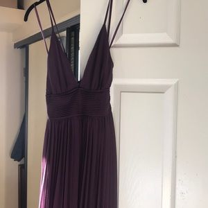 Deep purple pleaded dress